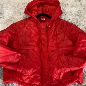 Light weight quilted red jacket